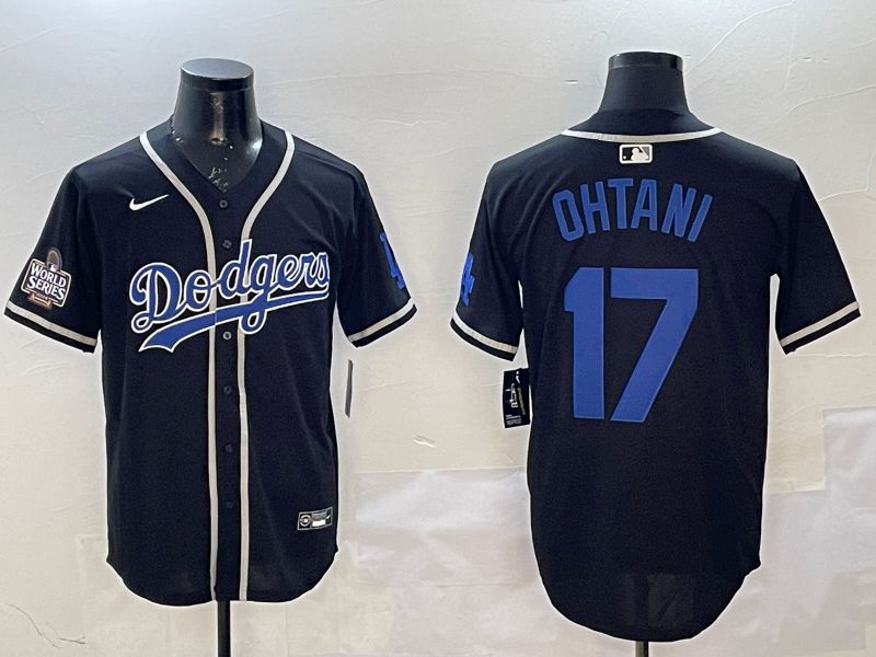 Men Los Angeles Dodgers #17 Ohtani Black Fashion Game 2025 Nike MLB Jersey style 3